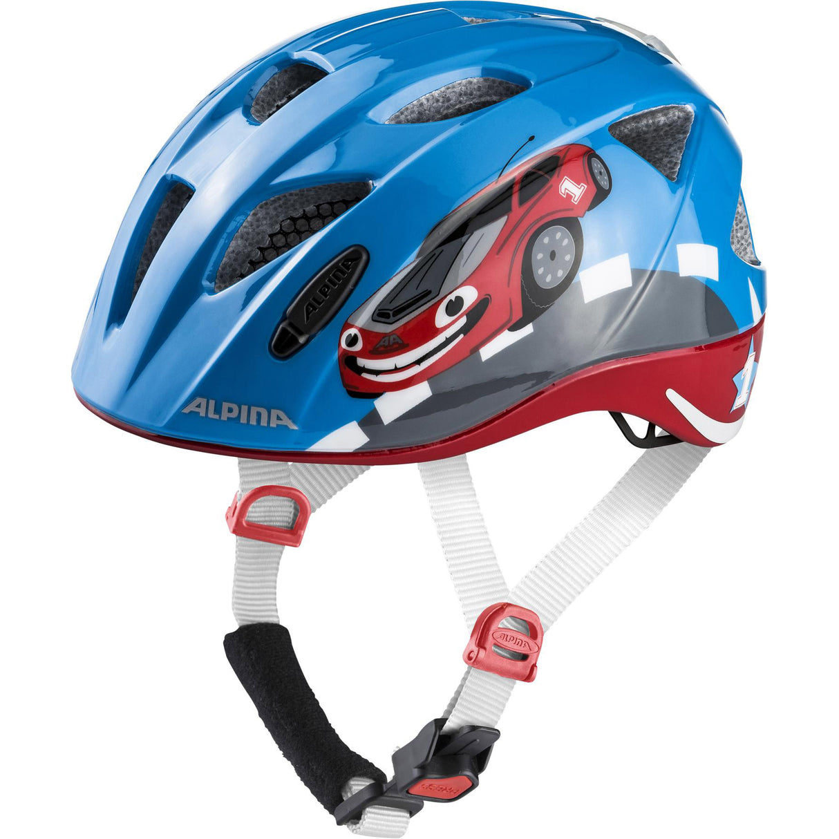 Alpina Sports Kinderhelm Ximo Flash Red Car 49-54 Glanz