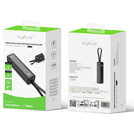 Olympic Sportswear Rixus Power Bank RXPB03B 5.000 mAh Li-Ion USB-C Schwarz