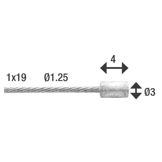Elvedes Gas-Innenkabel 2250 mm N-Nippel verzinkt 6413-49
