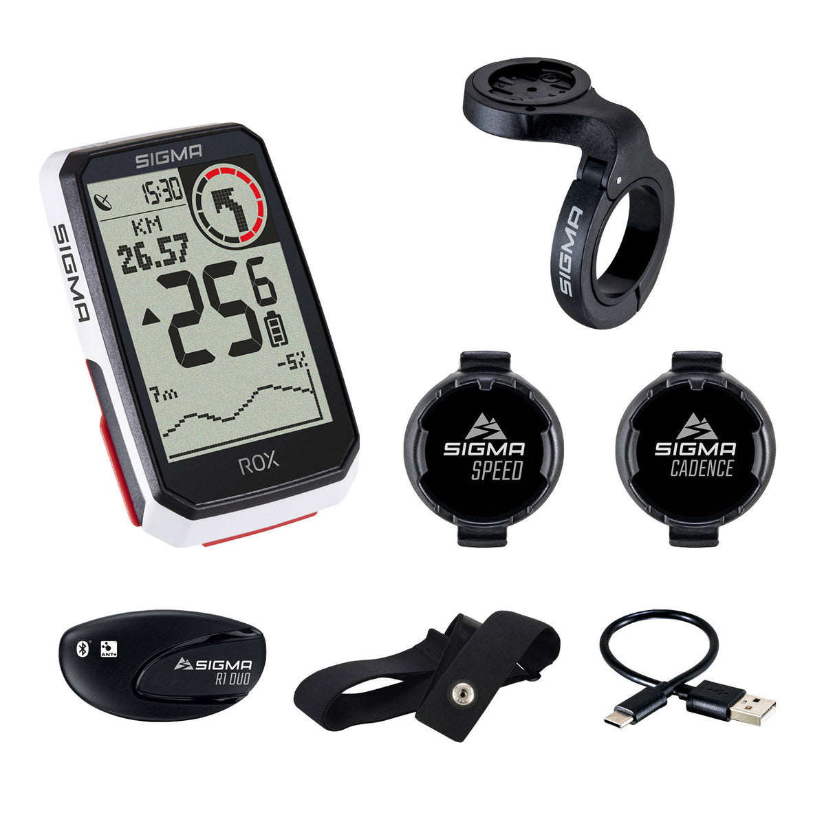 Sigma ROX 4.0 GPS SW WI HR STARTHER HOD CAD SNELH Sensor Top Mount Set Set