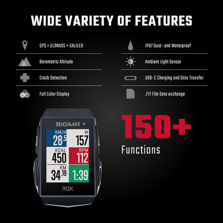 Sigma Rox 11.1 EVO GPS SW SWO Stand einfacher Halter + USB-C-Ladekabel