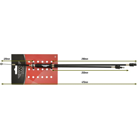 VWP BMX über Bremskabel CPL. M stelb. 475 mm schwarzer Freistil