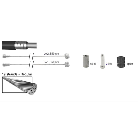 Bremskabel Set Universal 2015009 Black 8-Stück