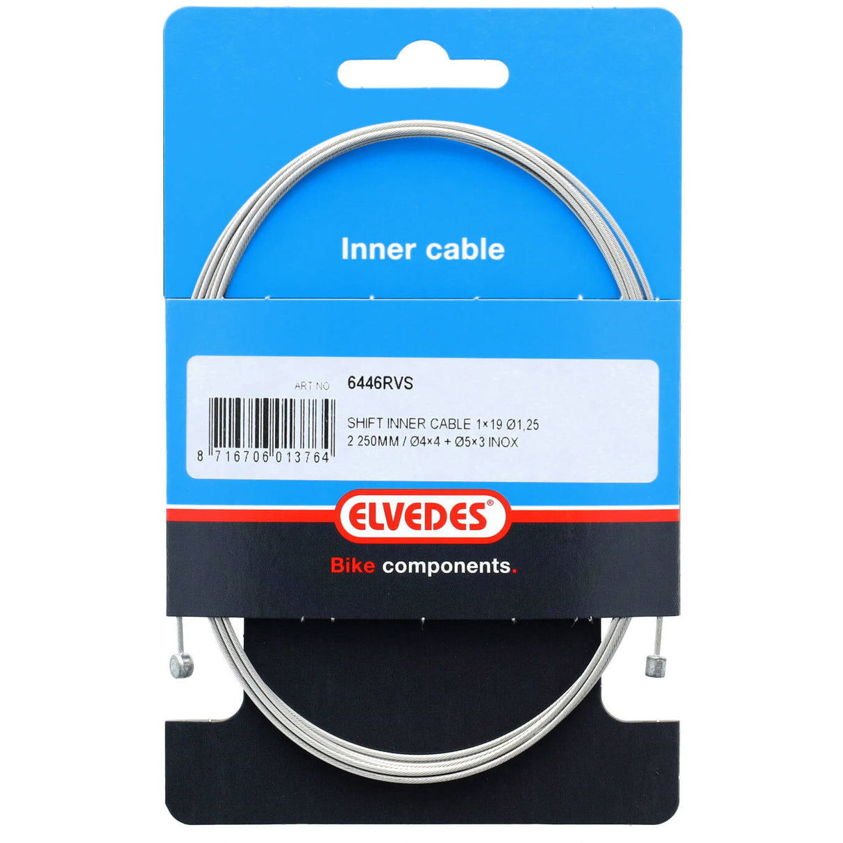 Elvedes Link Innenzug 2250 mm Edelstahl �1,25 mm n T-Nippel