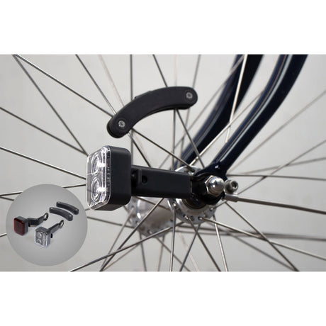 Fahrradbeleuchtung AMS Constant Stahl rot weiß 4-teilig