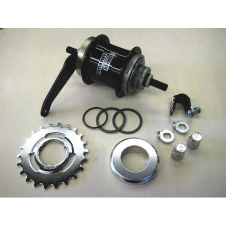 Sturmey Archer Getriebenaben-Teilesatz Duomatic Kick-Shift Zwei-Gang-Nabe Sturmey SW mit Rückpedal 32 Loch