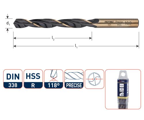 Rotec Spiralbohrer HSS präzise 5,9 mm