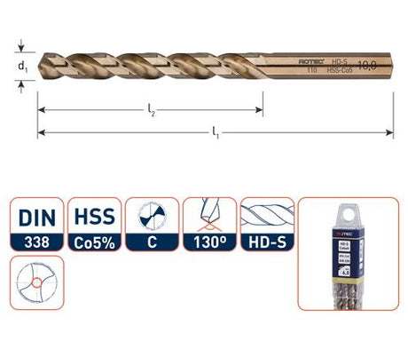 Rotec Spiralbohrer DIN338 CO 8,8 mm