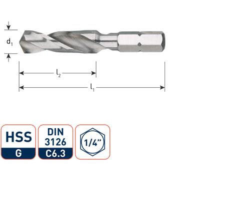 Rotec Spiralbohrer HSS 4,0 mm 1 4-Bit-Aufnahme