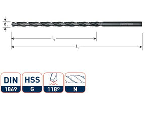 Rotec Spiralbohrer extra lang 12,0x295 205