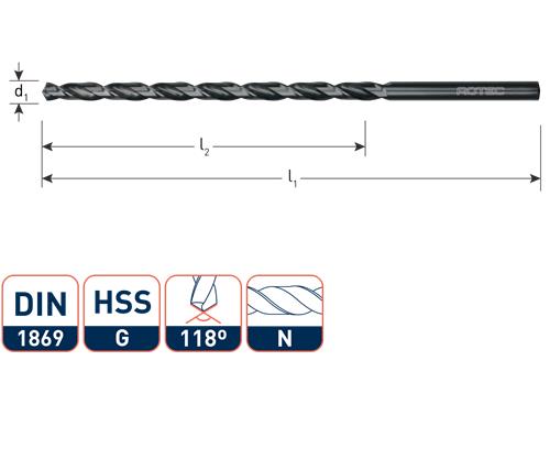 Rotec Spiralbohrer extra lang 6,0x260 180