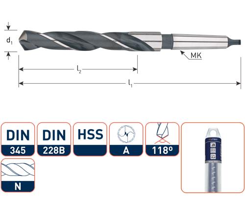 Rotec MC-Bohrer DIN345 22,0 mm