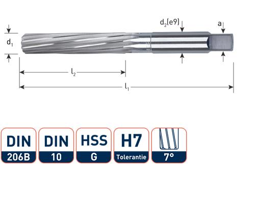 Rotec Handreibahle H7 5mm HSS-G DIN206-B