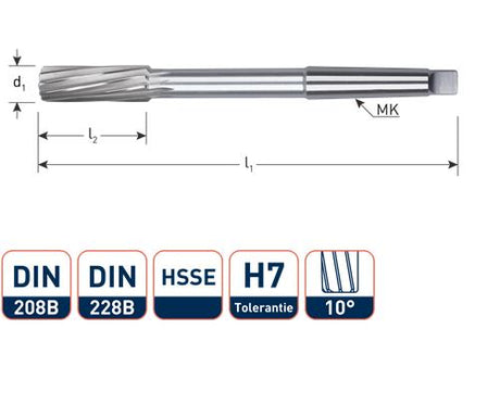 Rotec Maschinenreibahle MC H7 8mm Spir.