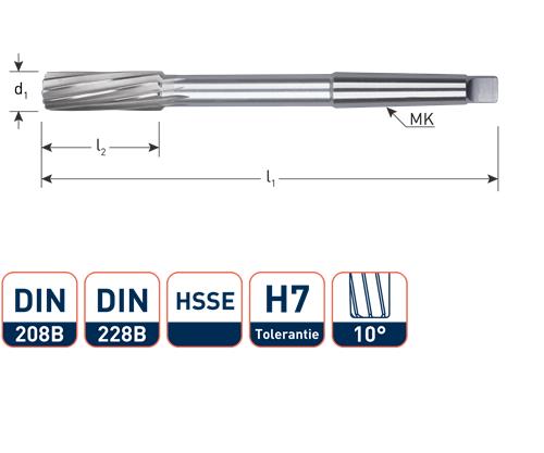 Rotec Maschinenreibahle MC H7 18mm Spir.