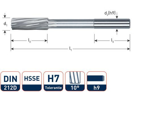 Rotec Maschinenreibahle cil.h7 15,0mm
