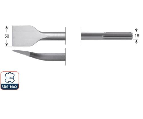 Rotec SDS Max Fliesenmeißel 50 x 300 mm