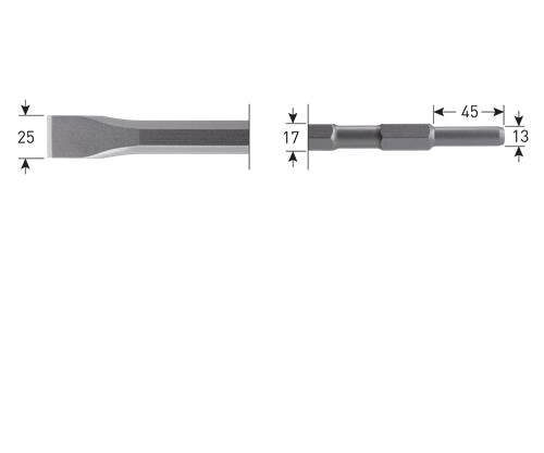 Rotec Flachmeißel 25x450mm 6k-17mm
