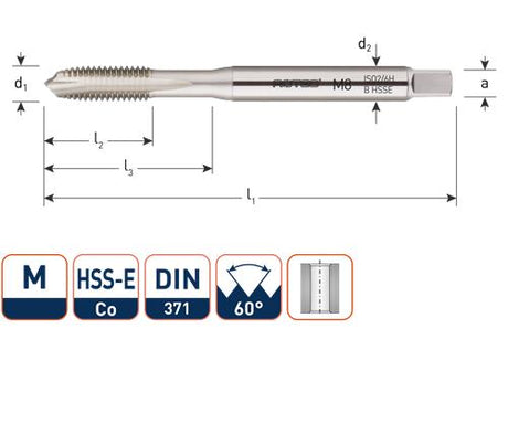Rotec Maschinengewindebohrer DIN371 M6
