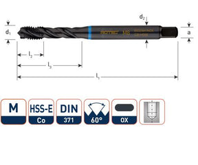 Rotec Maschinenhahn DIN371 M5 Edelstahl blind