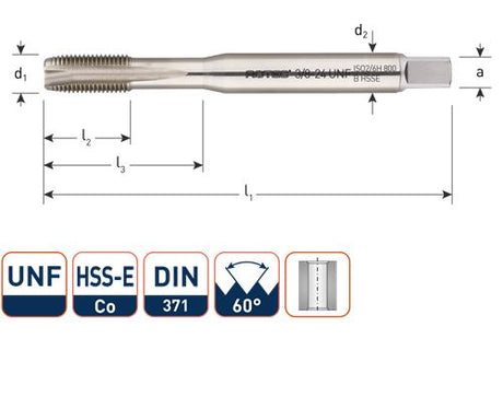 Rotec Maschinengewindebohrer DIN376 1 2 unf