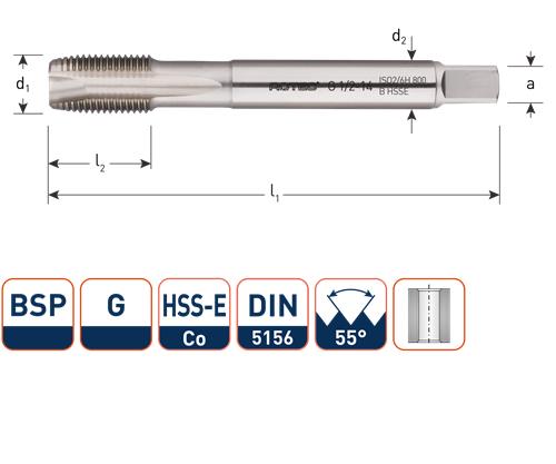 Rotec Maschinengewindebohrer DIN374 1,1 4 g