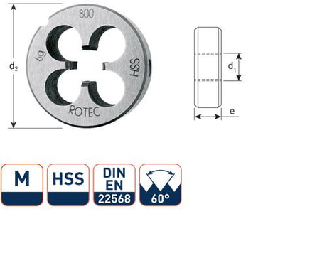 Rotec runde Schneidplatte M5 20x7 HSS