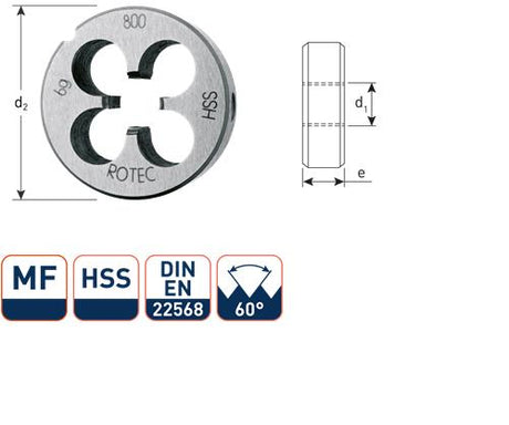 Rotec runde Schneidplatte MF14x1,5 HSS