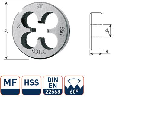 Rotec runde Schneidplatte MF30x1,5 HSS