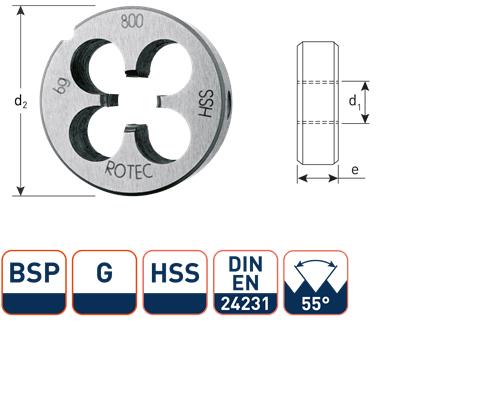 Rotec runde Schneidplatte BSP G1 8 HSS