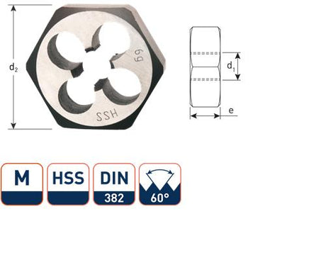 Rotec Sechskant-Schneidmutter M6 DIN382 HSS