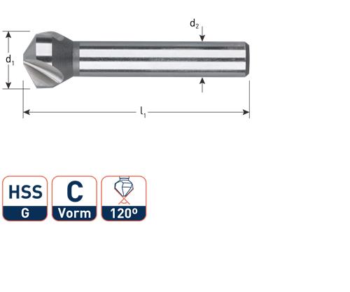 Rotec Senkfräser 120gr. 3-Schneider 10,4 mm