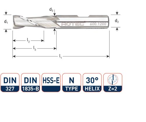 Rotec Keilnutfräser kurz DIN327 10,0 mm Weldon (U)