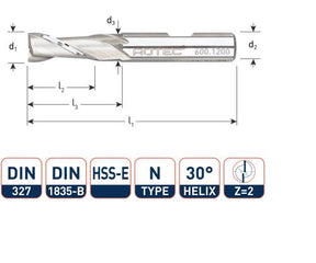 Rotec Keilnutfräser kurz DIN327 2,0 mm Weldon