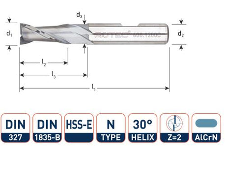 Rotec Keilnutfräser kurz DIN327 4,0 mm Weldon beschichtet (U)