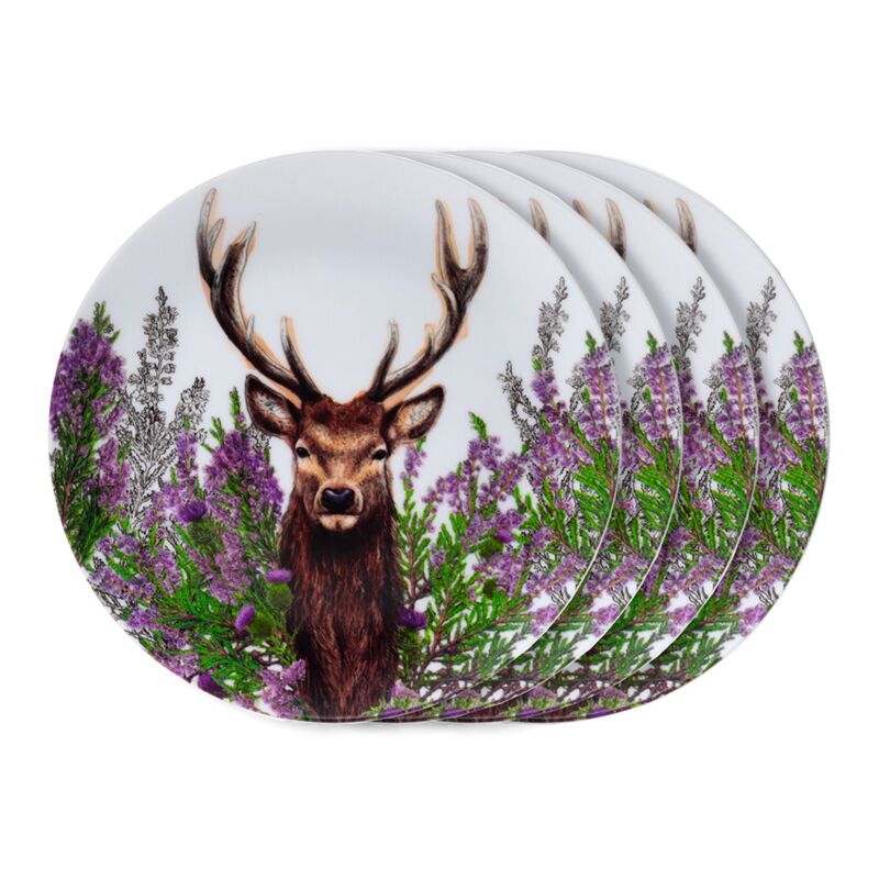 Wild Deer-Set mit 4 nachhaltigen Picknicktellern aus Rpet