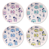 Vw T1 Volkswagen Van Explore Set mit 4 nachhaltigen Rpet-Picknicktellern