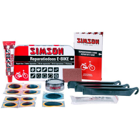Reparaturbox E-Bike Aluminium Red White 14-Piece