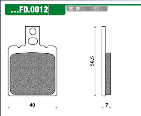 NEWFRen Brake Block Set FD0012 RS '93 für Achter Rs '96 für