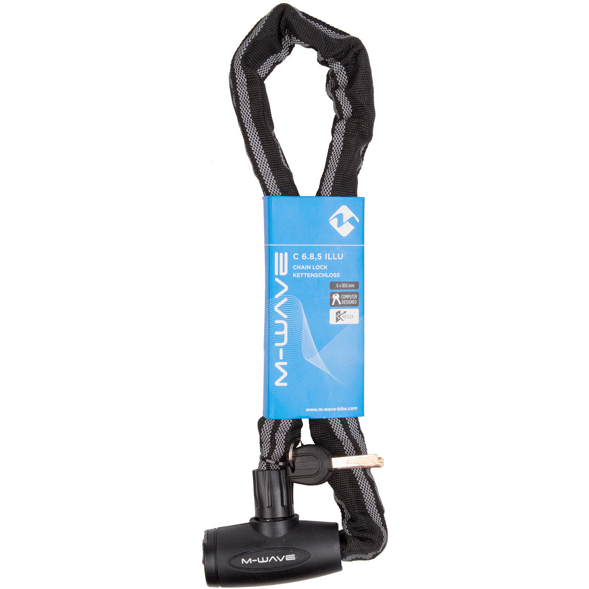 M-Wave-Kettenschloss Smart Cat 6x85 cm schwarz grau