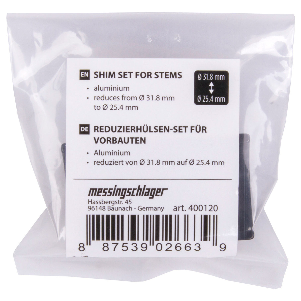 M-Wellenfüllungssatz Lenker 25,4 mm bis 31,8 mm Schwarz