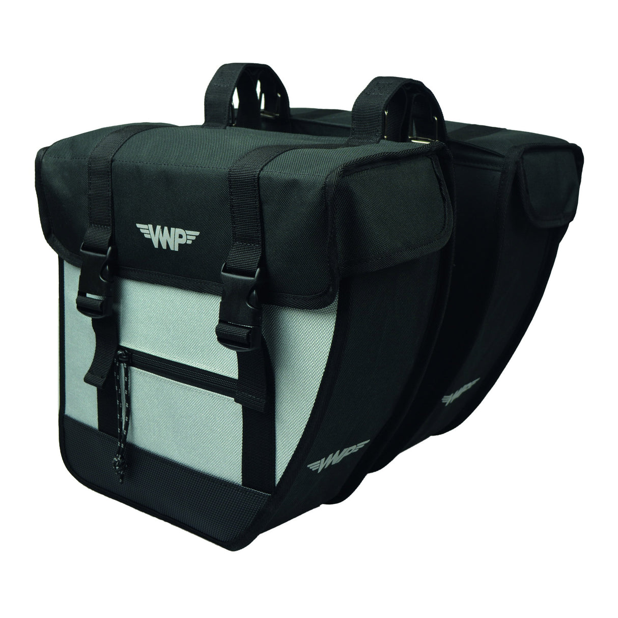 VWP -Basilikum Doppelfahrrad -Bag Tour 26L Schwarz Silber