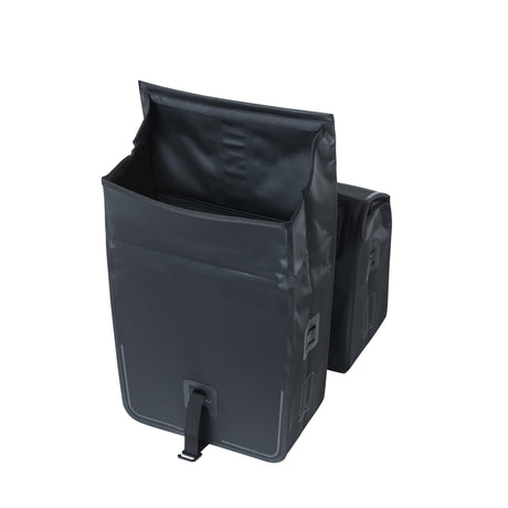 Basilikum Urban Trockener Doppelfahrradbeutel, wasserdicht, 50 l, Matt Schwarz