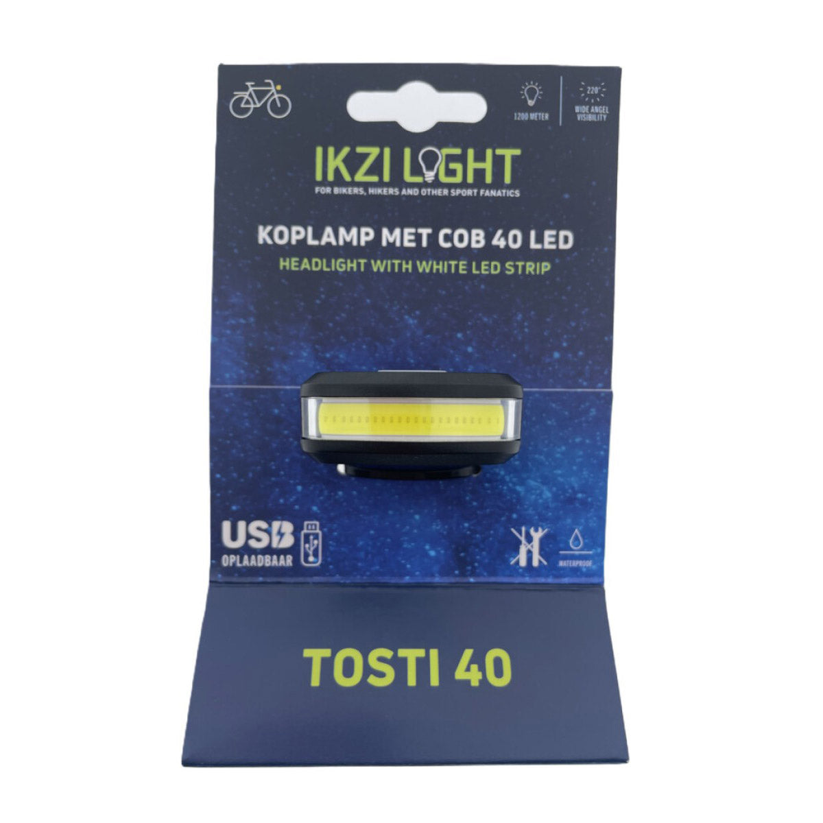 Scheinwerfer ikzilight tosti 40 cob LED, USB wiederaufladbar