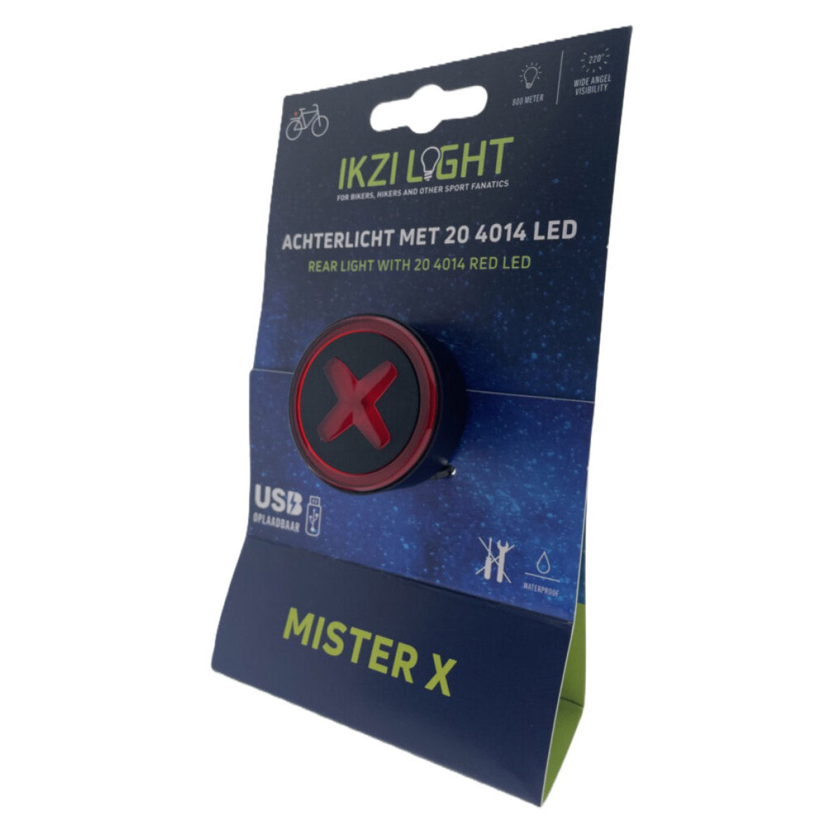 Ikzilight Rücklicht MR X mit 4014 LED, USB wiederaufladbar