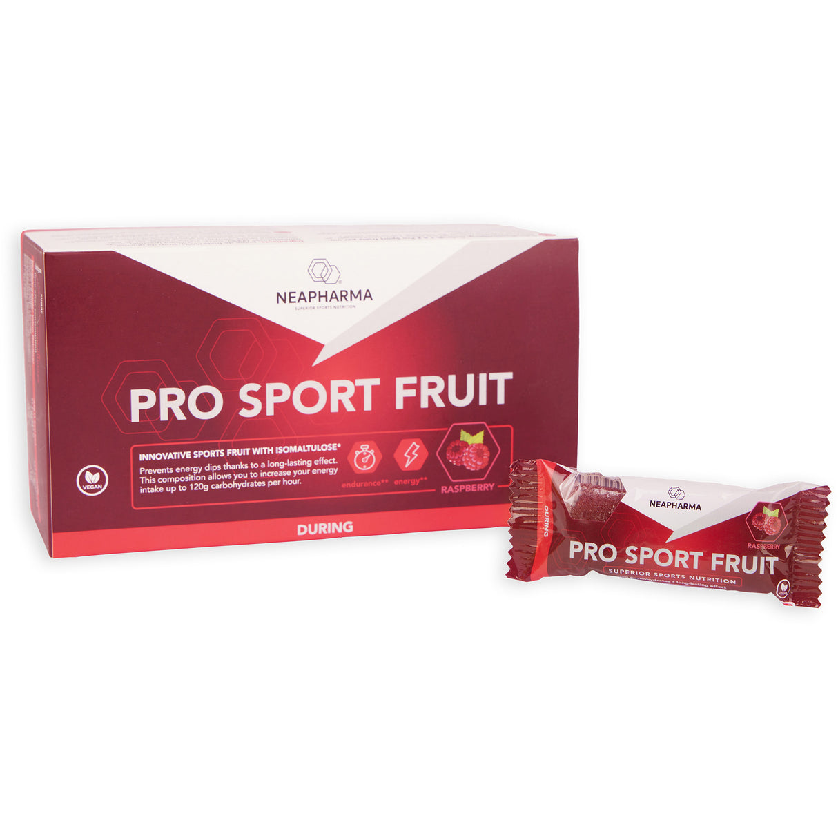 NeaPharma Neafarma Reep Sport Fruit Himbeer Box mit 15 Bars