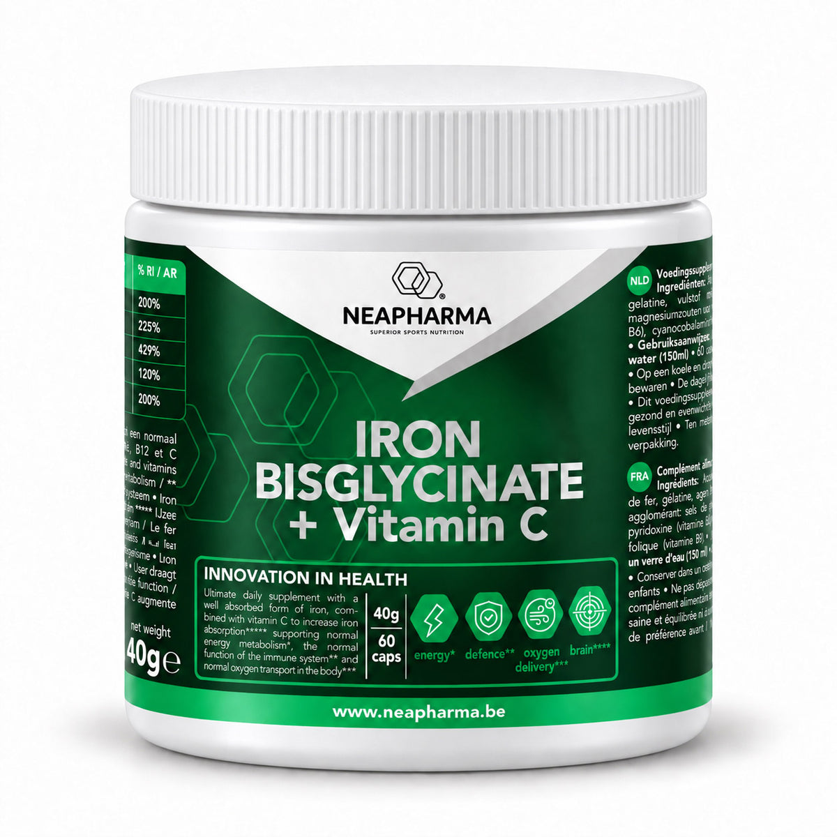 Neapharma capsules ijzer bisglycinaat pot (60st)