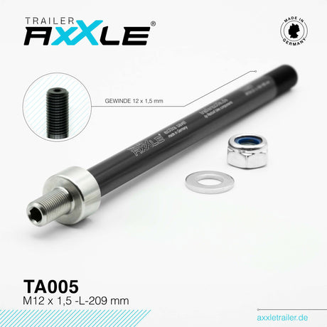 Bobike Radoxx Pflanzenachse für Anhänger M12X1.50 209 mm