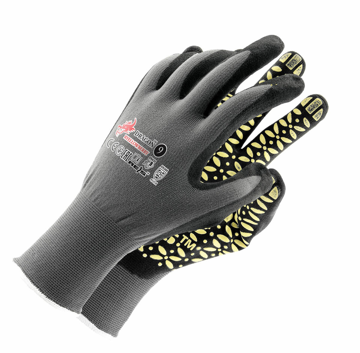 Handschoenen van de draak 10 zwartgeel