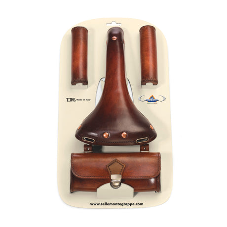 Monte-Grappa-Set Charleston mit dreiteiligem Leder d.brown